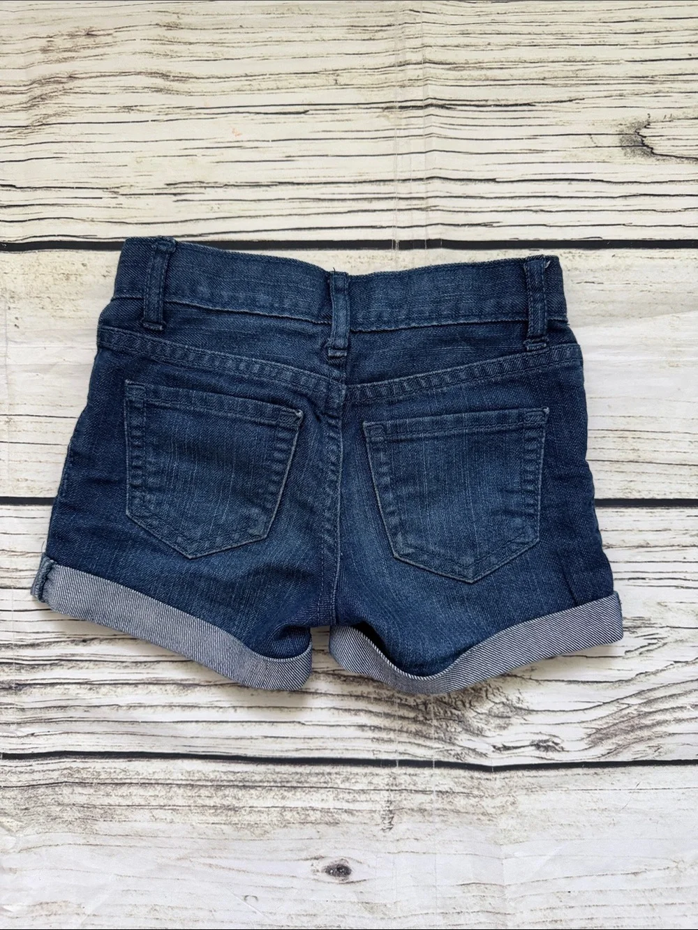 ♡ The Children’s Place Dark Blue Denim Cuffed Adjustable Waist Shorts Girls 6